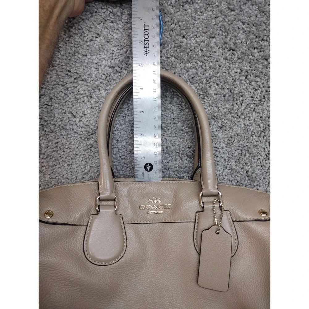COACH F36672 Bennett Satchel Taupe Tan Pebble Leather Hand Bag Medium